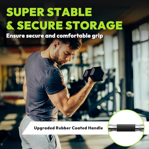 HANDBODE Hex Dumbbell Set with Vertical Storage Rack, 100–550 lb | Non-Slip Handle Design for Secure Grip, Rubber Encased Dumbbells, Hand Weights for Strength Training and Home Gym - style: 210 lb (10, 15, 20, 25, 35 lb) X 2 & Rack