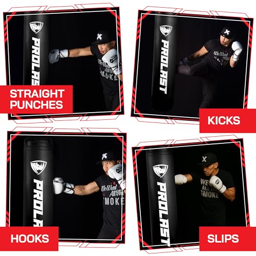Heavy Punching Kicking Bag for Adults, Boxing, MMA, Martial Arts, Muay Thai, Strength Training Equipment, Filled, 5ft, 100 lbs, Vertical Logo - color: Black, size: Unfilled