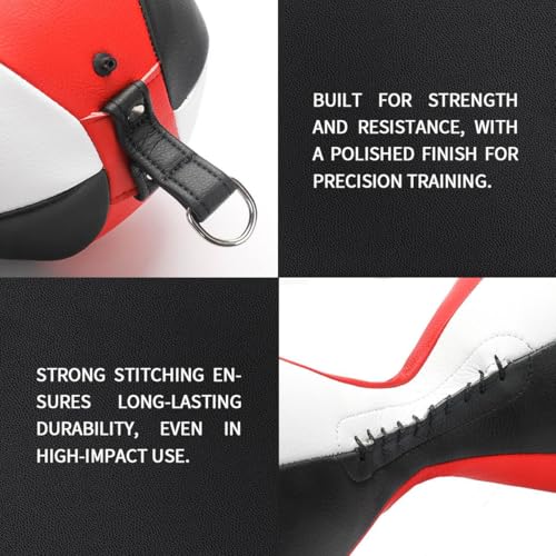 Flex Double End Punching Bag - Bungee Cords w/Special Flex Adjustable System - Durable Bladder Speed Bag - Boxing Training Equipment for Adults - Home Gym Accessories - style: Dual Ball Tricolor