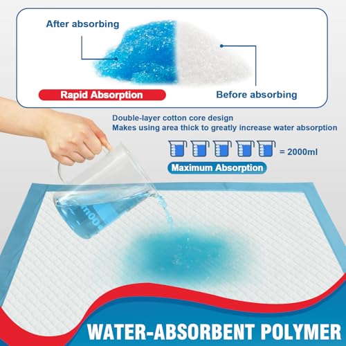 BIGGMED Tear-Resistant Incontinence Bed Pads 40'' x 36'' 130 Gram Heavy Duty (25 Count) Disposable Underpads Chucks Pads for Adults, Kids & Elderly | Protection Pads for Bed, Sofa, and Chair - size: 40"x36"- 25 Count (Tear-resistant)