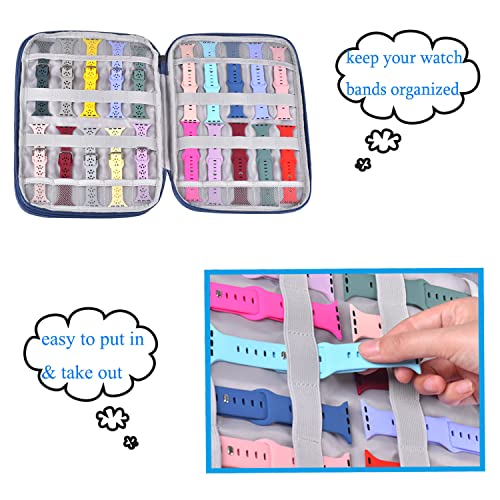 Watch Band Storage Case Watch Band Organizer Bag Watch Band Case and Storage Holder Watch Bands Holder Carrying Case Compatible with 35 Watch Straps and Accessories - color: Blue-Purple