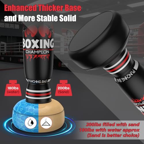 Freestanding Punching Bag, Includes Boxing Gloves and Electric Air Pump