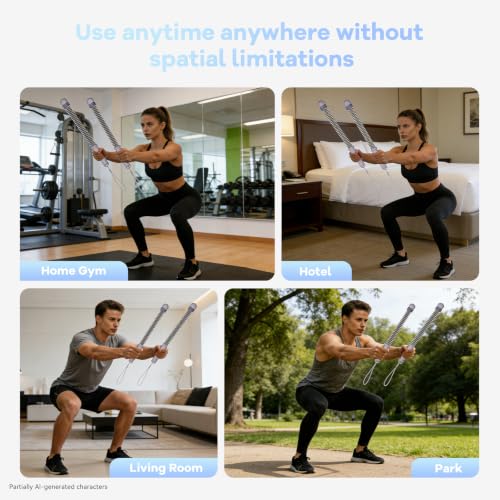 Cordless Battle Ropes with Adjustable Resistance Springs - color: Purple