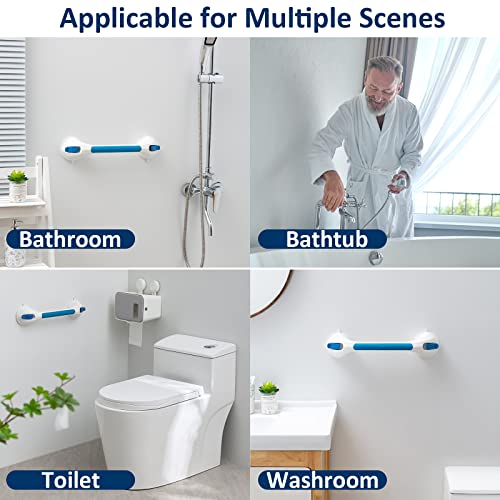 TAILI Shower Grab Bar 2 Pack Suction Grab Bars for Bathtubs and Showers, Heavy Duty Shower Handle Removable Bathroom Safety Grip for Seniors and Elderly, Handrails No Drilling Waterproof, Blue,G9 - color: Blue, size: 16.8"