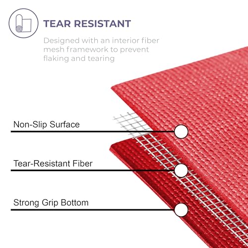 Voyage 5mm Studio Yoga Mats, 10 Pack, 72x24in | Extra Long, Anti-Tear Exercise Mats for Workout, Stretching, Fitness - Non Slip Gym Mats for Home, Schools and Studios - color: Assorted