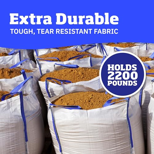 DURASACK Heavy Duty Builder's Bulk Bags 200 Gallon, Open Top, Pack of 3 | White Woven Polypropylene Contractor Trash Bags for Demo and Construction, Holds up to 2200 lbs - size: Pack of 3