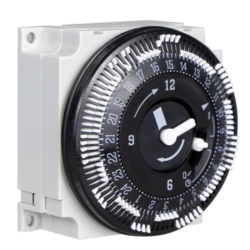 KERDE TJ01-G 24-Hour Timer, 120V 20-Amp Manual Override, 15-Minute Interval Switch, Indoor/Outdoor Appliance Timer for Lights, Fans, Pumps, DIY Electrical Projects