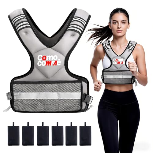Adjustable Weighted Vest for Men Women, 4-10lb/12-18lb/20-32lb Vest with 6 Ironsand for Weights Running Workout and Training, Adjustable Body Weight Vest Exercise Set for Running, Walking - color: Grey, size: 12-18 lb