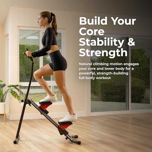 Sunny Health & Fitness Stair Stepper & Climber Exercise Equipment for Home Workout, Compact Cardio Training Machine - color: Orange