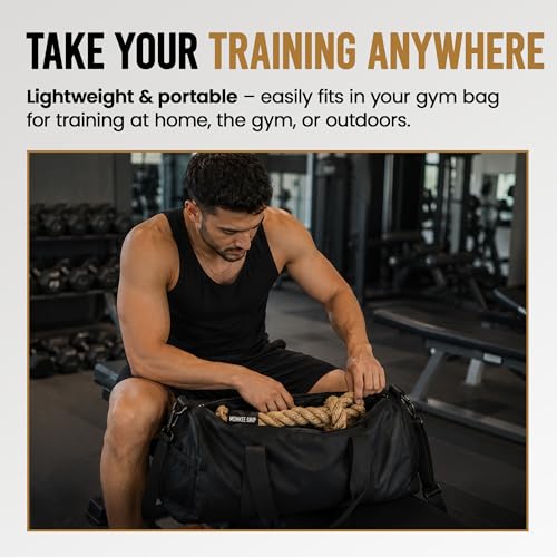 Monkee Grip Original Rope Grips – Enhance Grip Strength & Endurance, Versatile Fitness Accessory for Dumbbells & Barbells, Pull Up Bars Durable & Comfortable Design