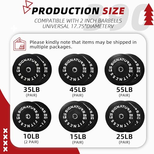 Fitvids 2-Inch Olympic Rubber Weight Plates Sets, Bumper Plates Set with Barbell for Strength Training, 180-390 Lbs Multiple Options - color: Black, style: 390LB Set