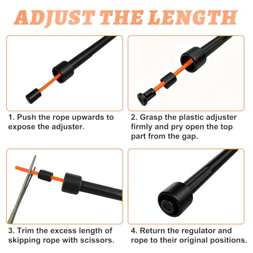 YYDYTTKX Adjustable Jump Rope Bulk, 9.2 ft Tangle-Free Speed Skipping Rope for workouts, group training, teams, family and Gym Class - color: Orange, size: 24