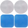 Jiozermi 4pcs Rubber Jar Opener Gripper Pads, Blue and Grey | Anti-Slip, Multi-Purpose, Kitchen Coasters, Bottle Lid Openers - color: Round Grey+Square Blue