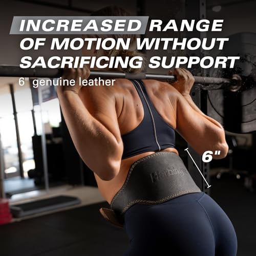 Harbinger Padded Leather Contoured Weightlifting Belt - 4" or 6” Width - Interior Suede Lining & Foam Cushioning - Heavy-Duty Dual Prong Steel Roller Buckle - for Lifting Support - size: Small, style: 6 Inch: 2.0