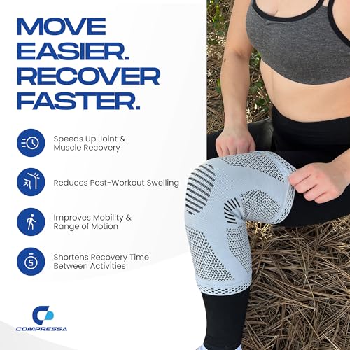 Compressa Knee Sleeve for Women & Men (Small) - Non-Slip Compression Support for Joint Pain, Muscle Recovery, Arthritis, and Injury Relief - size: Small
