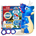 INFLATABLE DUDES Dinosaurs -Kids Punching Bag | Sand-Base | Bop Bag, Pre-filled with Sand, Inflatable Toy, Punching Bag for Kids, Enhanced Bounce-Back Action, Indoor/Outdoor - color: Blue Triceratops | Pre-filled with Sand