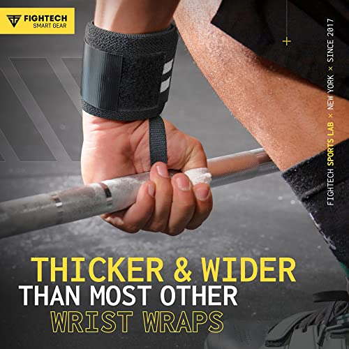 FIGHTECH Wrist Wraps for WeightLifting | 18 inch Professional Grade Lifting Wrist Wraps | Best for Powerlifting Competition, Strength Training, Bodybuilding (Black, 18 Inch) - color: Black