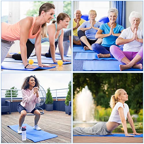 Funtery 3 mm Thin Yoga Mats Bulk, 68 x 24 Inches Lightweight PVC Exercise Mats Non Slip Workout Fitness Pads for Yoga Pilates Stretching Classes Gym Home Studio - color: Dark Blue