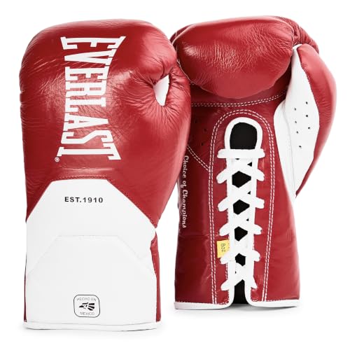 Everlast MX Elite Pro Fight Boxing Gloves | Handcrafted in Mexico - color: Red, size: 10oz X-Large