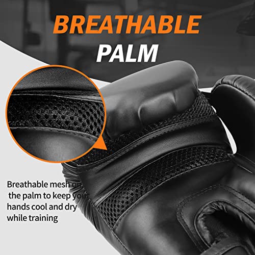Boxing Gloves for Men&Women,Training,MMA,Sparring,Muay Thai,8oz-16oz - color: Black, size: 10oz