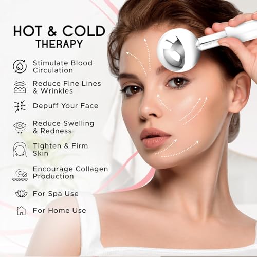 PRIME Fitness Ice Globes for Facials | Unbreakable Steel Cooling Roller | Cryo Sticks for Face | Massager for Face Neck & Eyes | Skin Care for Dark Circles, Puffiness, Wrinkles, (Silver) - color: Silver