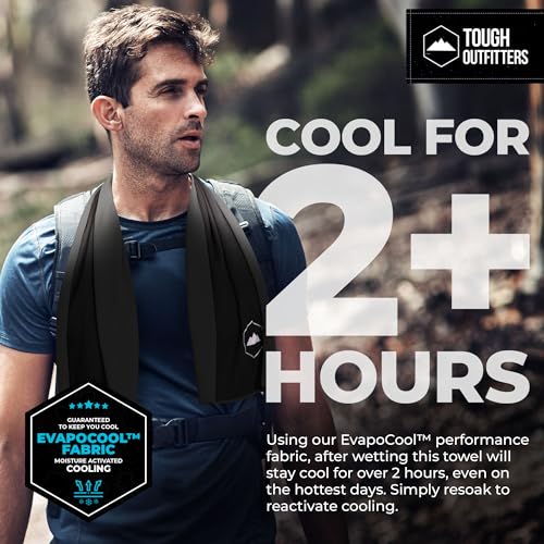 Tough Outdoors Cooling Towels for Neck Face - Neck Cooling Towel for Hot Weather Yoga Sports Golf Sweat - Instant Cold Towel - 3 Pack - color: Black / Dark Gray / Light Gray, size: 3 Pack