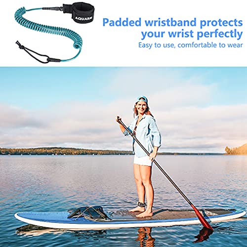 Premium Coiled Surfboard Leash, 11 feet SUP Leash Leg Rope, Stand Up Paddle Board Leash for All Types of Surfboards - color: Dark Blue
