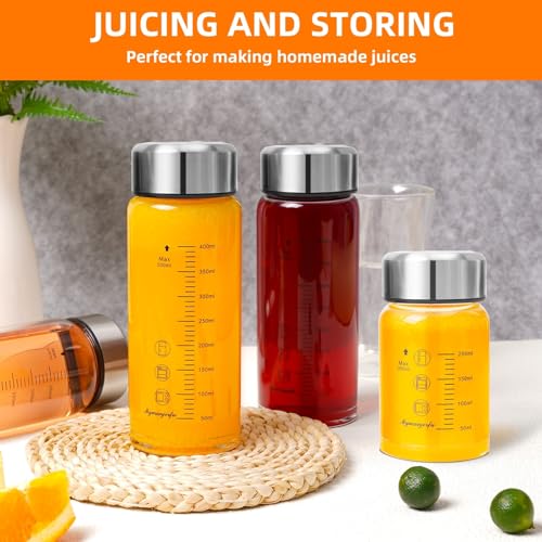 Glass Juice Bottles 4 Pack 20 oz - Wide Mouth Glass Water Bottles with Lids - for Juicing, Smoothies, Milk, Protein, BPA Free, Reusable, Stainless Steel Lids, Leak Proof, Shaker bottle (600 ml) - color: 4-Pack, size: 20 oz/600 ml