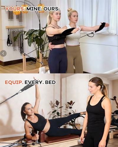 Pilates Reformer Straps with Rope Divider – 2 PCS Unilateral Training Kit, Correct Muscle Imbalance, Independent Arm Movement, Upgrade Split Rope System for Home Studio Workouts - size: 4M+1M