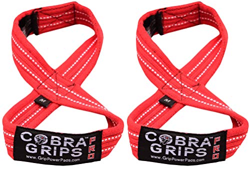 Deadlift Straps Figure 8 Loop Lifting Straps The #1 Choice for Power Lifters weightlifters workout Enthusiasts - color: Red, size: 80 cm 8.0"+ And Up Wrist Circumference
