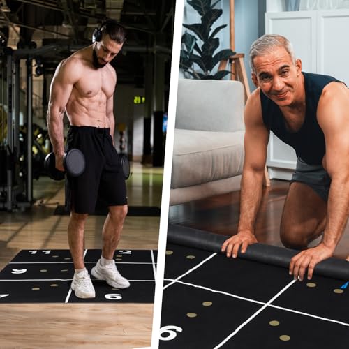 Fitness Precision Mat Home Workout Equipment 4.6' x 4' x 2.2 mm Large Exercise Rubber Non Slip Mat for Yoga Pilates Cardio Fitness Home Gym Floor