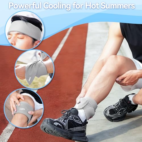 New Upgraded Cooling Neck Wraps, Neck Coolers for Hot Weather, Leak-Proof Solid Cooling Gel, 360° Full-Wrap, Cool Relief - Head, Neck, Wrists... - color: Gray