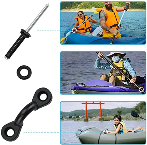 HLOGREE Kayak Handles 2/4 Pack,Kayak Carry Handle with Rivets,Kayak Replacement Handles,Kayak Handles for Emotion/Pelican/Hobie/Lifetime/sit on top/Ocean/Wilderness Accessories,Kayak Parts - color: Orange - 2PCS Kayak Handles