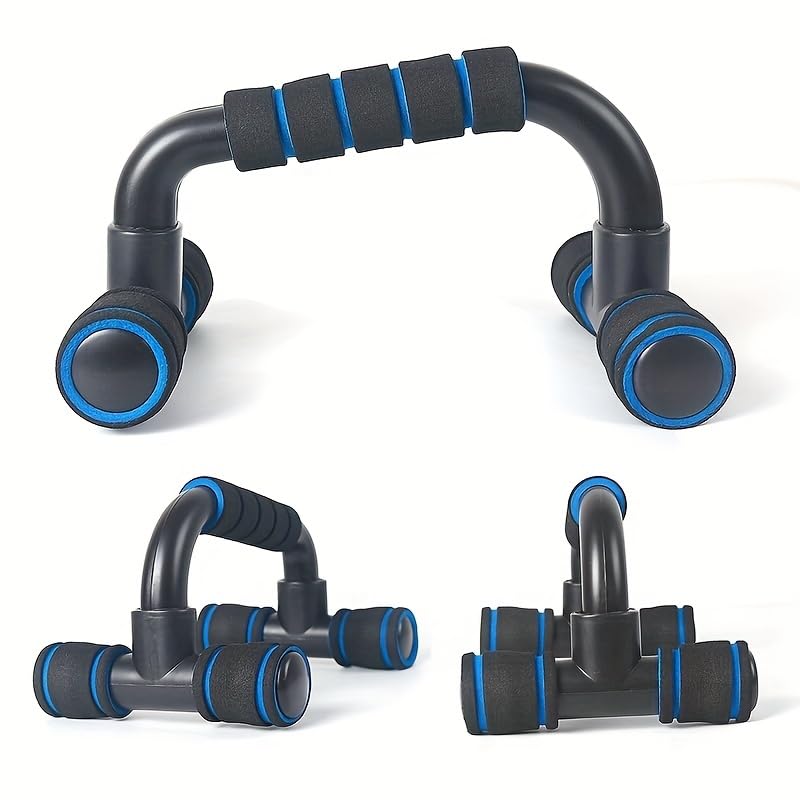 Holiday Gift Home Workout Equipment Push Up Bars - Universal Blue/Red/Green Pushup Rod with Cushioned Foam Grip & Non-slip Design - color: Blue black