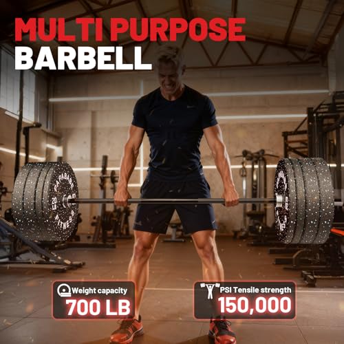 PAPABABE Olympic Barbell, 4ft/5ft/6ft/6.5ft Straight Barbell Womens Olympic Barbell for Strength Training and Technique Adjusting, 2 inch Olympic Bar with Moderate Knurling For Bench Press, Squats Curls Deadlifts Weightlifting - color: 6ft Technique Bar B