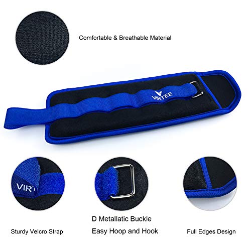 Ankle/Wrist Weights for Women, Men, Kids - Arm Leg Weights Set with Adjustable Strap - Running, Jogging, Gymnastic, Physical Therapy, Fitness - Choice of 1 lb 2 lbs 3 lbs 4 lbs 6 lbs 8 lbs 10 lbs - style: 4 lbs pair (2 lbs each), Blue