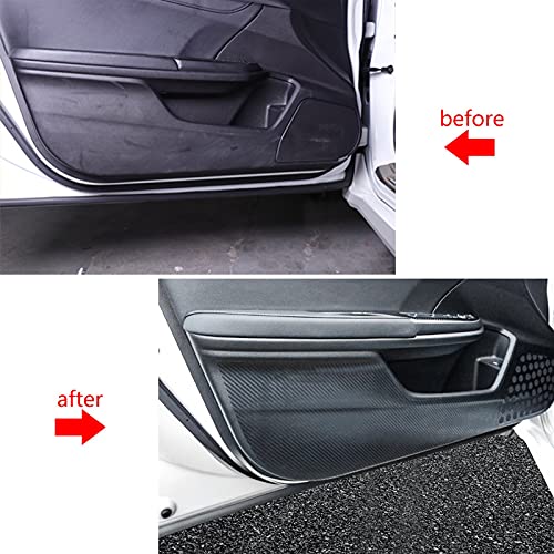 x xotic tech Door Anti Kick Pad Stickers Carbon Fiber Pattern Protector Guard Compatible with Honda Civic 10th Gen (Vinyl)