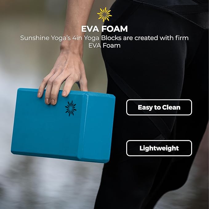Bulk 4 in Foam Yoga Blocks, 10 Pack - color: Oceanside