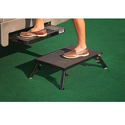 Stromberg Carlson 24″ x 16″ Adjustable RV Platform Step, Heavy-Duty Rust-Resistant Steel, Portable Step Stool for Campers, 4″ and 8″ Height, 300 lbs Capacity, Non-Skid Surface & Folding Legs | Folding legs adjust 4 in or 8 in height, rust-resistant powder