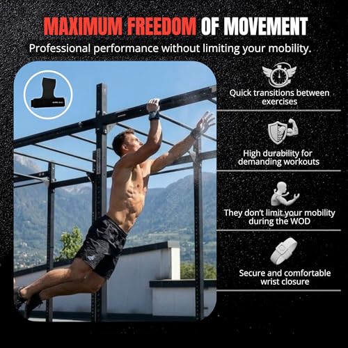 Carbon Microfiber Gymnastics Grips for Cross Training & Calisthenics – Hand Grips Kit with Wrist Wraps & Thumb Tape for Men and Women - size: Large