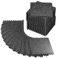 PRAISUN 0.56" Rubber Top Gym Flooring, Heavy Duty Interlocking Gym Mats for Home Gym, Non-Slip Workout Mat, 24 x 24in Large Gym Floor Mat, Protect Floors from Equipment, 144 Sq Ft, Black/Grey - size: 36 Tiles (144 Sq Ft)