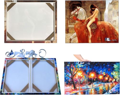 DIY Solid Wood Canvas Frame Kit with Stretch Bar - Customized Wooden Art Frames for Paintings - Easy-to-Build Canvas Stretching System - Wall Art & Oil Painting Accessories (12" x 24") - size: 12" x 24"