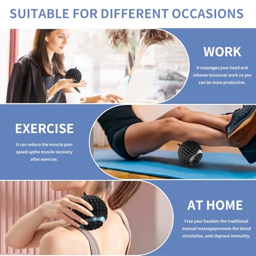 Physical Vibration Therapy Ball, Presents Gifts for Women | Rechargeable Vibrating Massage Ball 4-Speed Mode, Hand Therapy Balls, Relief Hand Tremors (Parkinson), Stress Relief