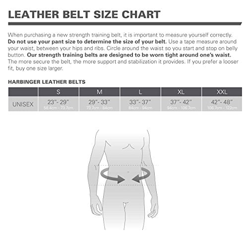 Harbinger Padded Leather Contoured Weightlifting Belt - 4" or 6” Width - Interior Suede Lining & Foam Cushioning - Heavy-Duty Dual Prong Steel Roller Buckle - for Lifting Support - size: Medium, style: 6 Inch