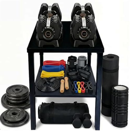 Commercial Heavy Duty Dumbbell/Kettlebell Rack Stand 500-800LBS | Heavy Duty One-Piece Welded Frame, Anti-Tip Non-Slip Base, Easy 6-Part 10-Min Assembly, Fitness Gear Storage for Garage - style: 2-Tier Heavy Duty Dumbbell Stand – Universal Fit, 600 lbs Ca