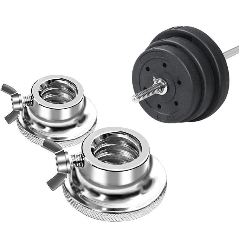 2 Pack Dumbbell Collars Spin Locking Nut with Safety Lock Screw Clamps for 1'' Standard Threaded Dumbbell Handles Weight Bar Hand Weight Set Barbell Adjustable Dumbbells Weight Set