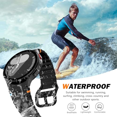 sport Band&Storage Organizer Compatible for Galaxy Watch 7 6 5 4 | No Gap Soft Silicone Strap Men Women,for Samsung Galaxy Watch 40mm 44mm/FE 40mm/Watch 6 Classic 43mm 47mm/5 Pro 45mm - color: 12 colors