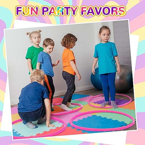 Shappy 6 Pcs Exercise Hoop Detachable Adjustable Plastic Toy Playground Toys Colored Hoop Circles for Teens Games Gymnastics Dog Agility Equipment Party Decor - color: Pink, size: 23 Inch
