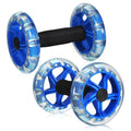 Dual Ab Roller Wheel For Core Strength Double Abdominal Exercise Machine Stomach Workout Equipment Gear Tummy Shaping Trainer Non Slip Handles Blue Men Women 7.87 Inches