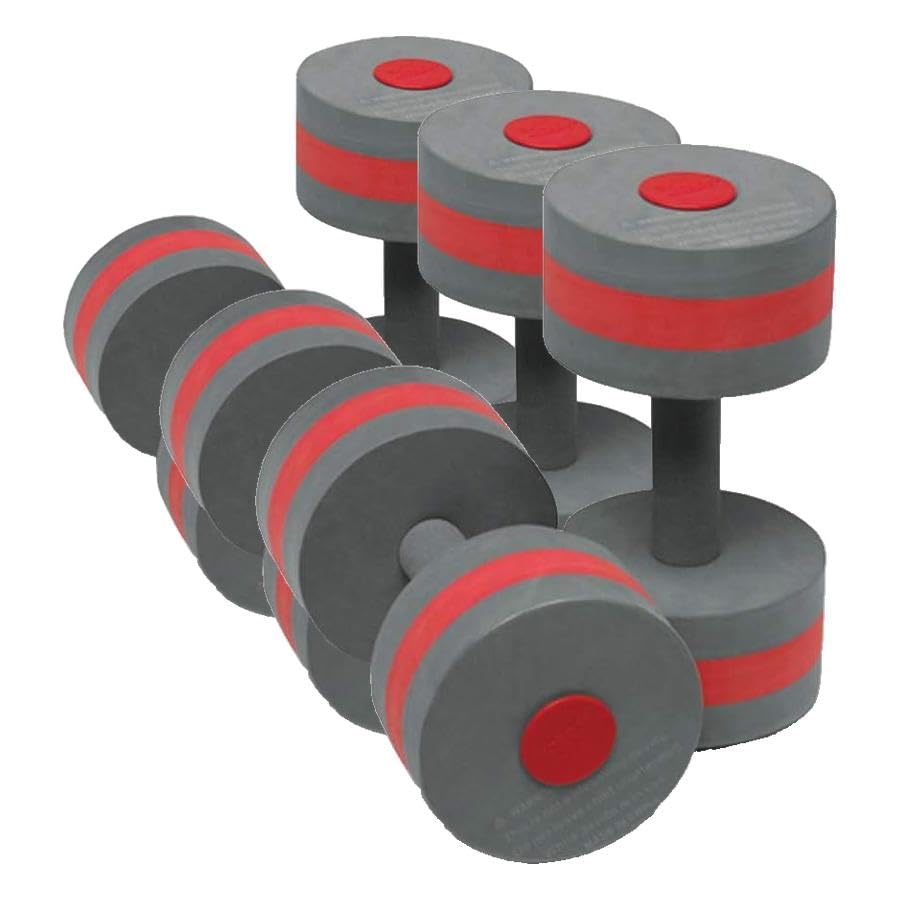Speedo Unisex Swim Aqua Fitness Barbell - color: Charcoal/Red, size: (Pack of 3)